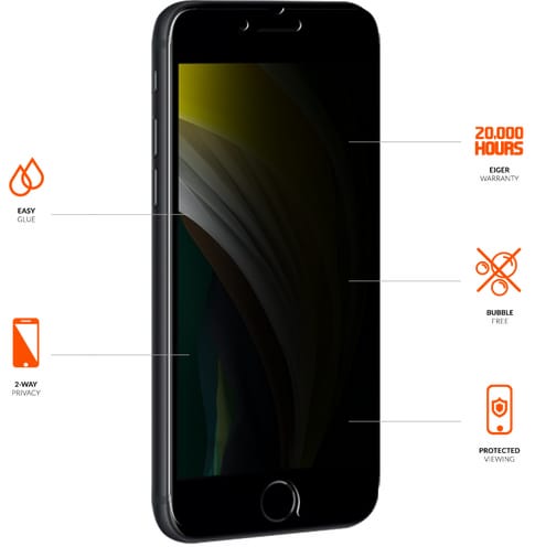 Eiger iPhone SE2020/8/7/6s/6 Standard Fit Glass Privacy