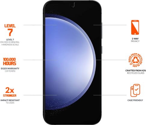 Eiger Galaxy S24 Screen Protector Mountain Glas Privacy Black