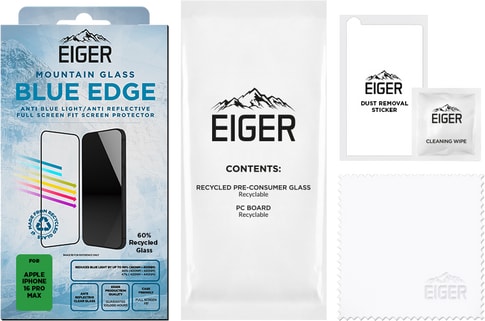 Eiger iPhone 16 Pro Max Mountain Blue Edge Screen Protector
