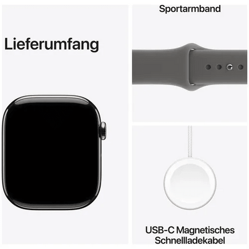 Apple Watch Series 11&nbsp;GPS+Cell 46mm&nbsp;Nat Tit StoneGrey SB-M/L