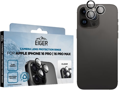 Eiger iPhone 16 Pro/16 Pro Max Mountain Glas Camera Ring Protector