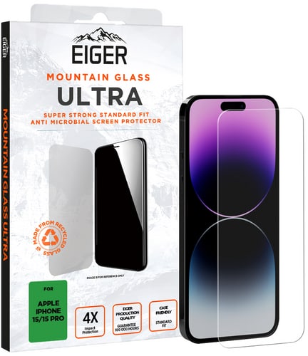 Eiger iPhone 15 / 15 Pro screen protector 2.5 Glass Ultra