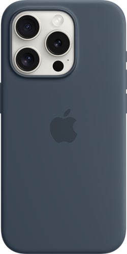 Apple iPhone 15 Pro Silicone Case with MagSafe Storm Blue