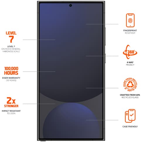 Eiger Galaxy S26 Ultra Black Edge 360 Screen Protec Privacy