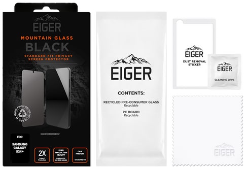 Eiger Galaxy S24+ Screen Protector Mountain Glas Privacy Black