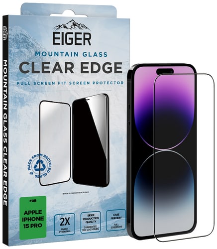 Eiger iPhone 15 Pro screen protector 3D Glass