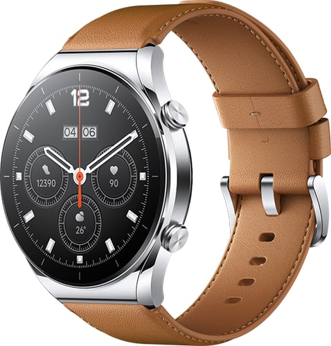 Xiaomi Watch S1 Silver with Brown Leather Strap