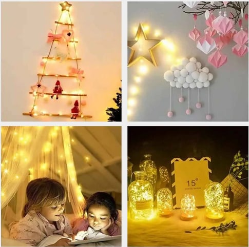 Esmée 50 LED's Deko Draht Lichterkette Outdoor Beleuchtung 8 Modi + Fer (5m)