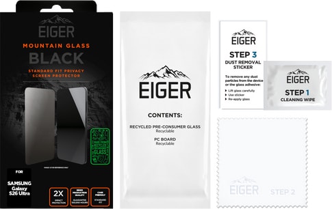 Eiger Galaxy S26 Ultra Glass Screen Protector Privacy Black