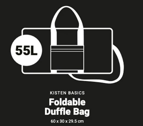 Kisten Basics Foldable Duffle Bag Black