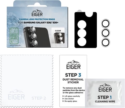Eiger Galaxy S26/S26+ Mountain Glas Camera Ring Protector