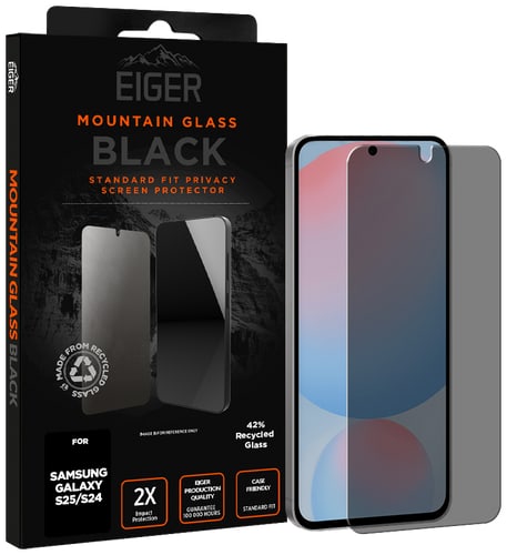 Eiger Galaxy S25 Glass Screen Protector Privacy Black