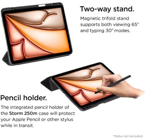 Eiger iPad Air 11" (24) Air (20/22) Folio Stylus Backcover Black (b2b)
