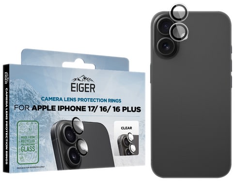 Eiger iPhone 17/16/16 Plus Mountain Glas Camera Ring Protector