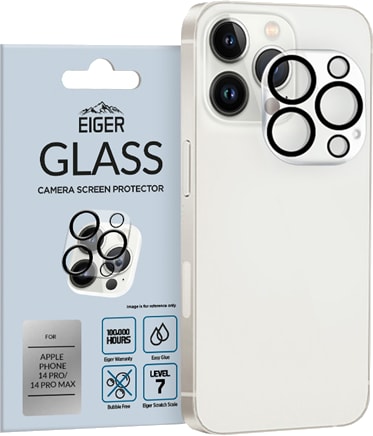Eiger iPhone 14 Pro/14 Pro Max protective 3D glass camera clear/black