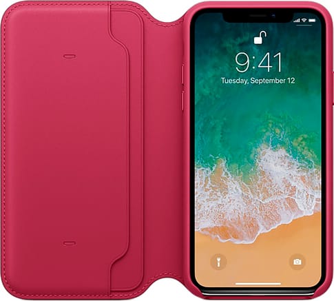 Apple iPhone X Book Case Leather berry