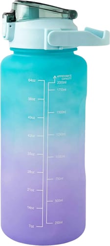 Apfelkiste Fitness Water Bottle with Time Marker (2L) Green/Pink