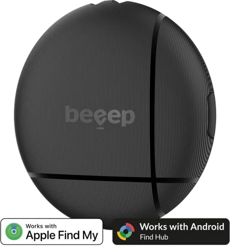 Beeep Tracker Apple Find My & Android Black & Keychain