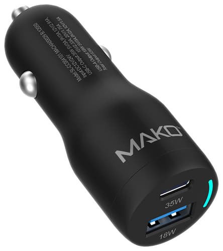 Mako Car Charger 53W USB-C / USB-A