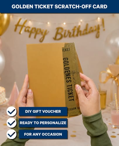 AK Kisten Basics Golden Ticket Scratch Card DIY Voucher