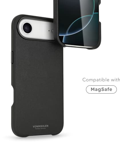 Vonmählen iPhone 17 Air Like Leather Backcover Black