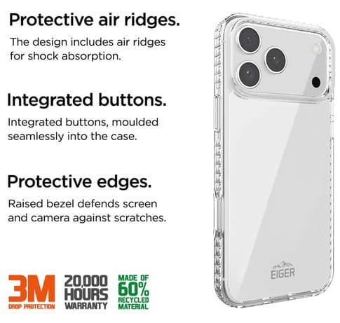 Eiger iPhone 17 Pro Ice Grip MagSafe Case  Transparent (b2b)