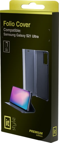 itStyle Premium Galaxy S21 Ultra Clear View Flip Cover black