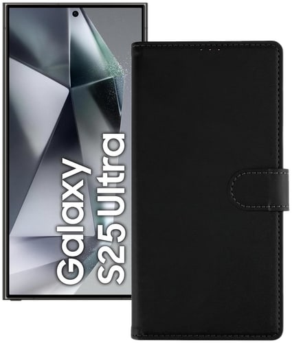 itStyle Premium Galaxy S25 Ultra Bookcover Black