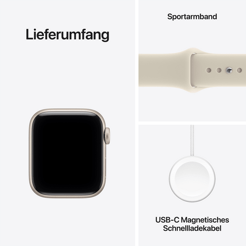 Apple Watch SE 3 (2026) GPS 40mm Starlight Alu w Sand SB M/L