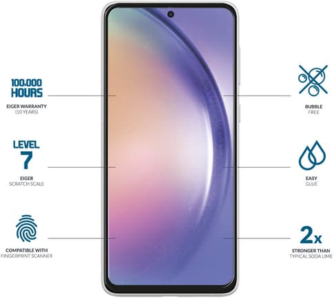 Eiger Galaxy A54 / S23 FE screen protector 3D Glas