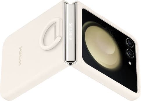 Samsung Galaxy Z Flip5 Ring Silicone Backcover Cream