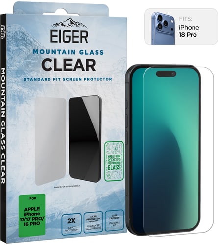 Eiger iPhone 18 Pro/17/17 Pro/16 Pro Clear Glass Screen Prot