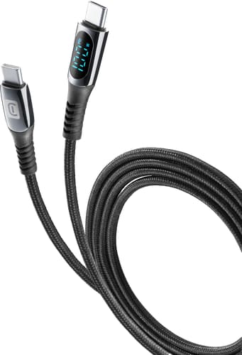 cellularline USB-C to USB-C cable with display black