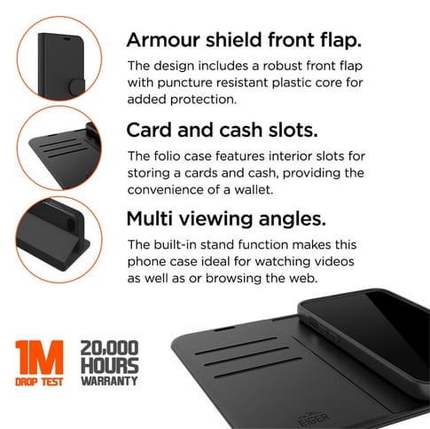 Eiger A55 North Folio Bookcover Black (b2b)