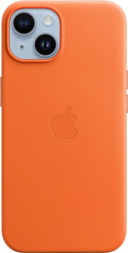 Apple iPhone 14 Leather Backcover with MagSafe Orange