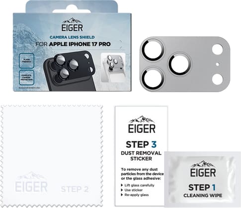 Eiger iPhone 17 Pro Glas Camera Protector Silver
