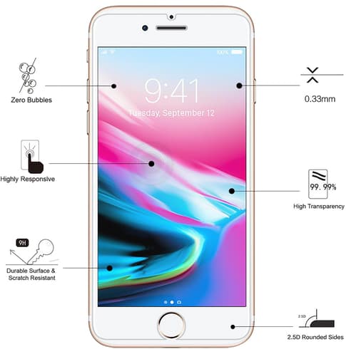 Eiger iPhone 7/8/SE 2020 screen protector Glas flach