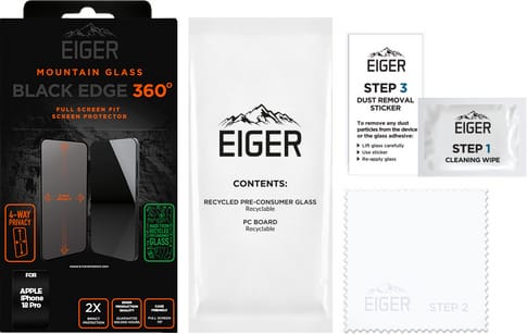 Eiger iPhone 18 Pro Black Edge 360 Screen Protector Privacy