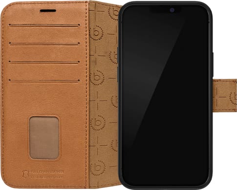 bugatti iPhone 12 Pro Max Book Case Leather Cognac