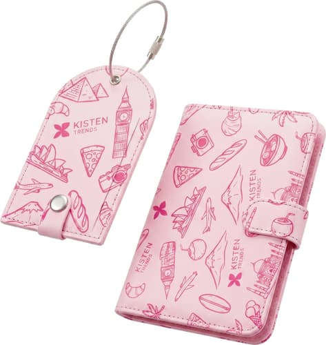 Kisten Trends Passport Cover & Luggage Tag Rose