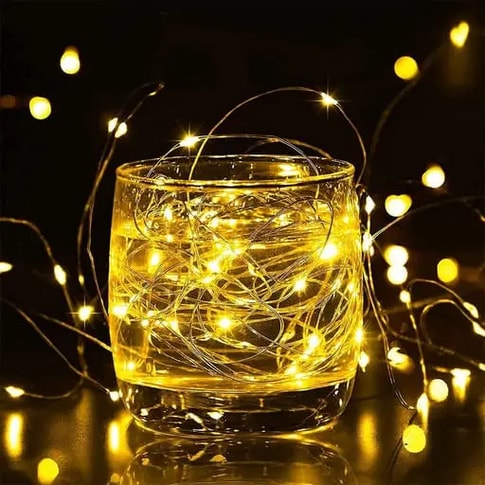 Esmée 50 LED's Deko Draht Lichterkette Outdoor Beleuchtung 8 Modi + Fer (5m)
