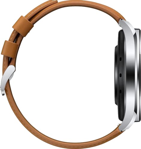 Xiaomi Watch S1 Silver with Brown Leather Strap