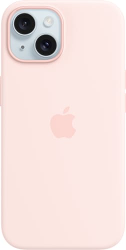 Apple iPhone 15 Silicone Case with MagSafe Light Pink
