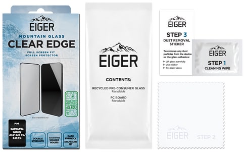 Eiger Galaxy A57/S25 FE/S26 FE Clear Edge 3D Glass Screen Protector