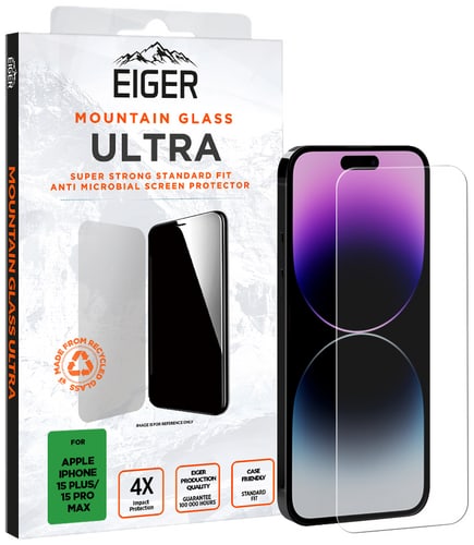 Eiger iPhone 15 Plus / 15 Pro Max screen protector 2.5 Glass Ultra