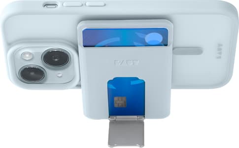 LAUT Flexi Prop Wallet with MagSafe light blue