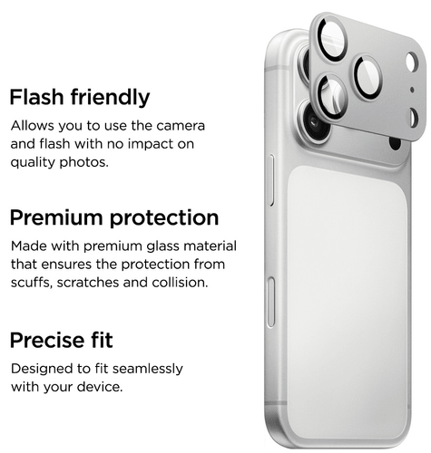 Eiger iPhone 17 Pro Glas Camera Protector Silver