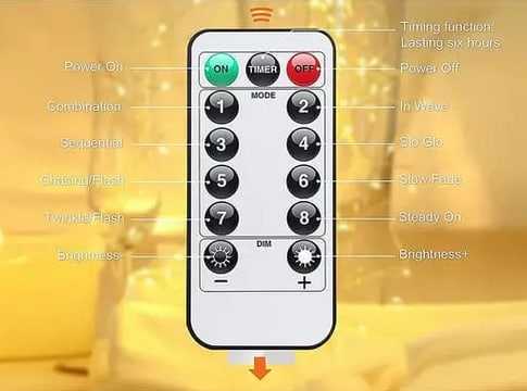 Esmée 50 LED's Deko Draht Lichterkette Outdoor Beleuchtung 8 Modi + Fer (5m)