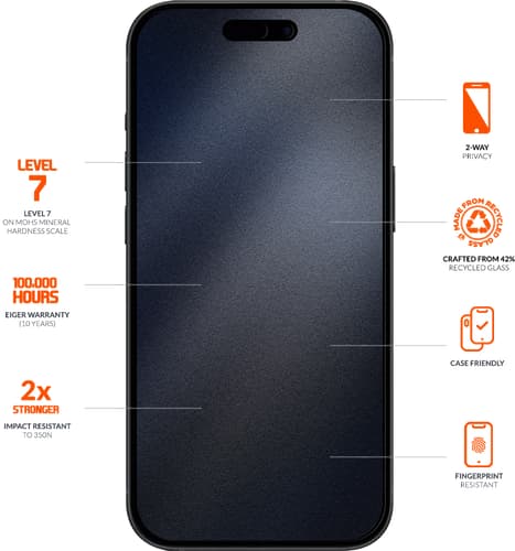 Eiger iPhone 16 Pro Mountain Screen Protector Privacy