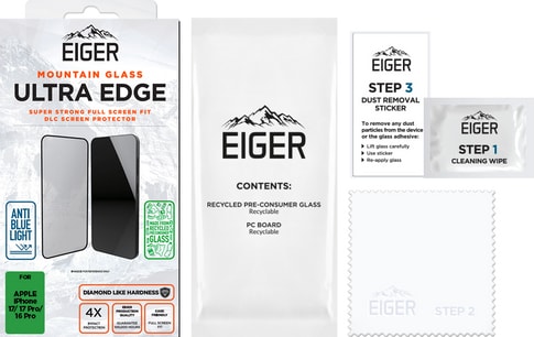 Eiger iPhone 17/17 Pro/16 Pro Ultra Edge Glass Screen Protector
